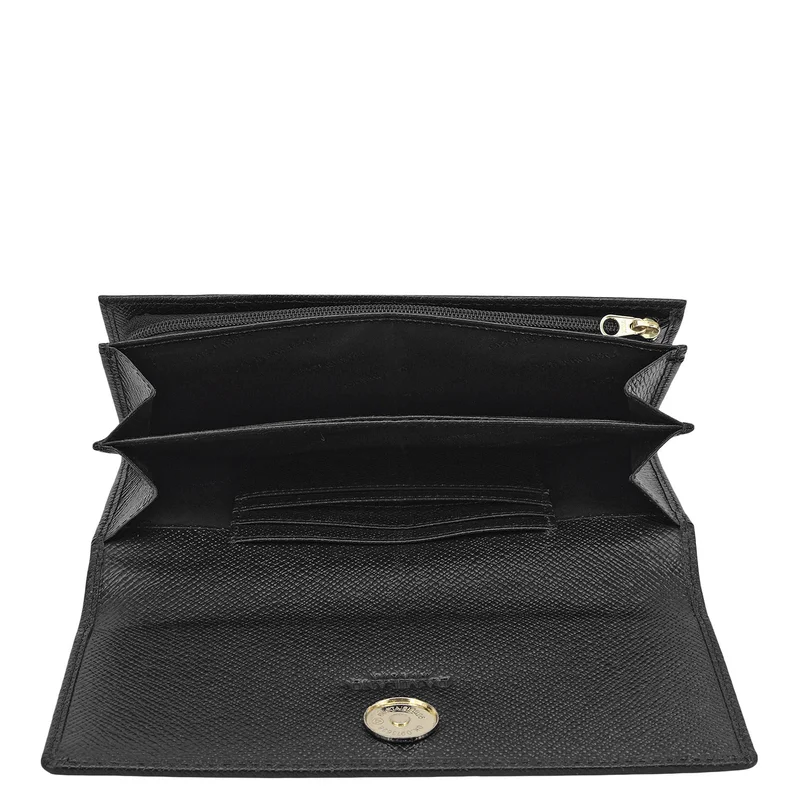 Da Milano Black Franzy Leather Ladies Wallet - Black for Women | Best Price UAE